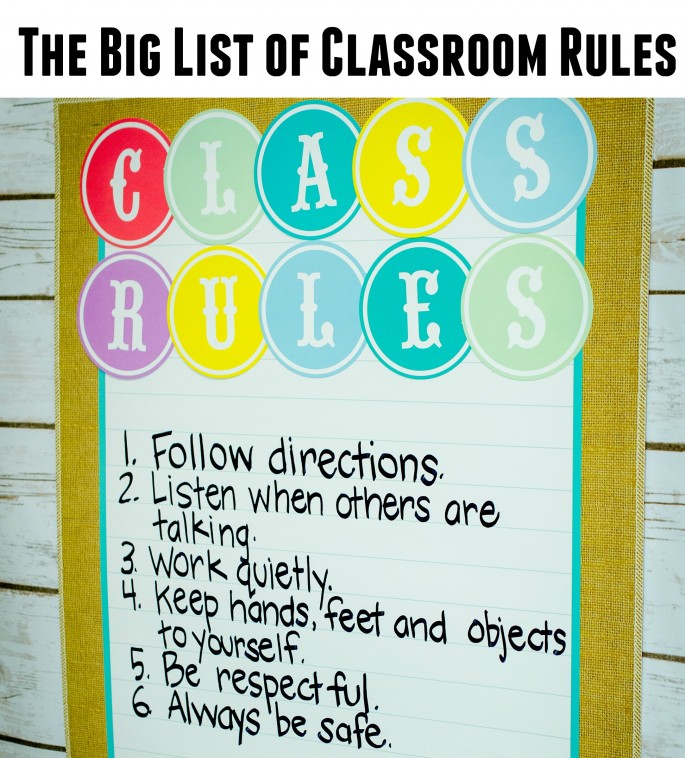 The Big List of Classroom Rules – Teacher Created Tips